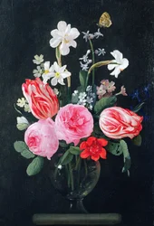 バラ、ナルシス、チューリップ、その他の花